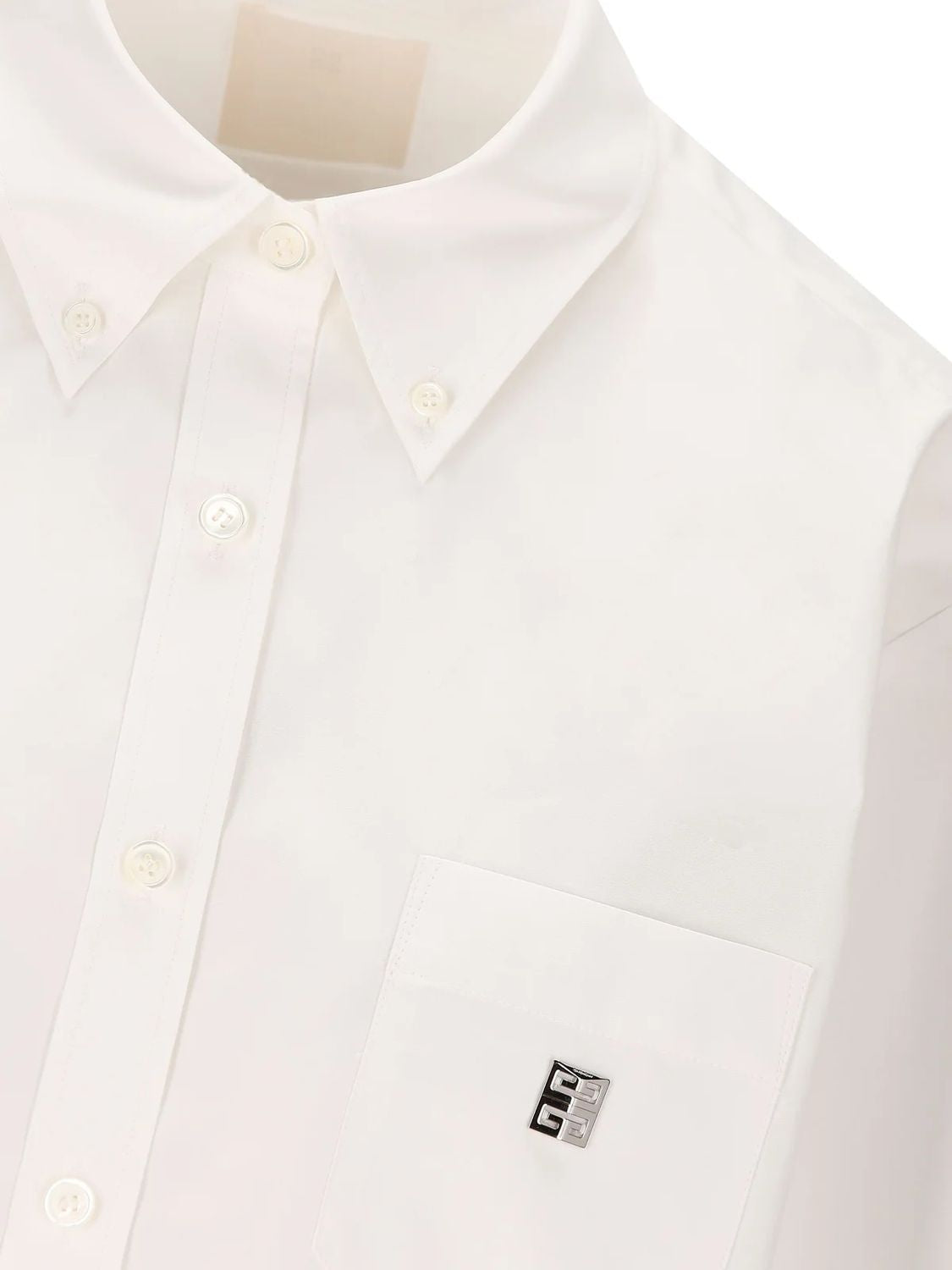 纯白棉质Givenchy标志衬衫（女款）