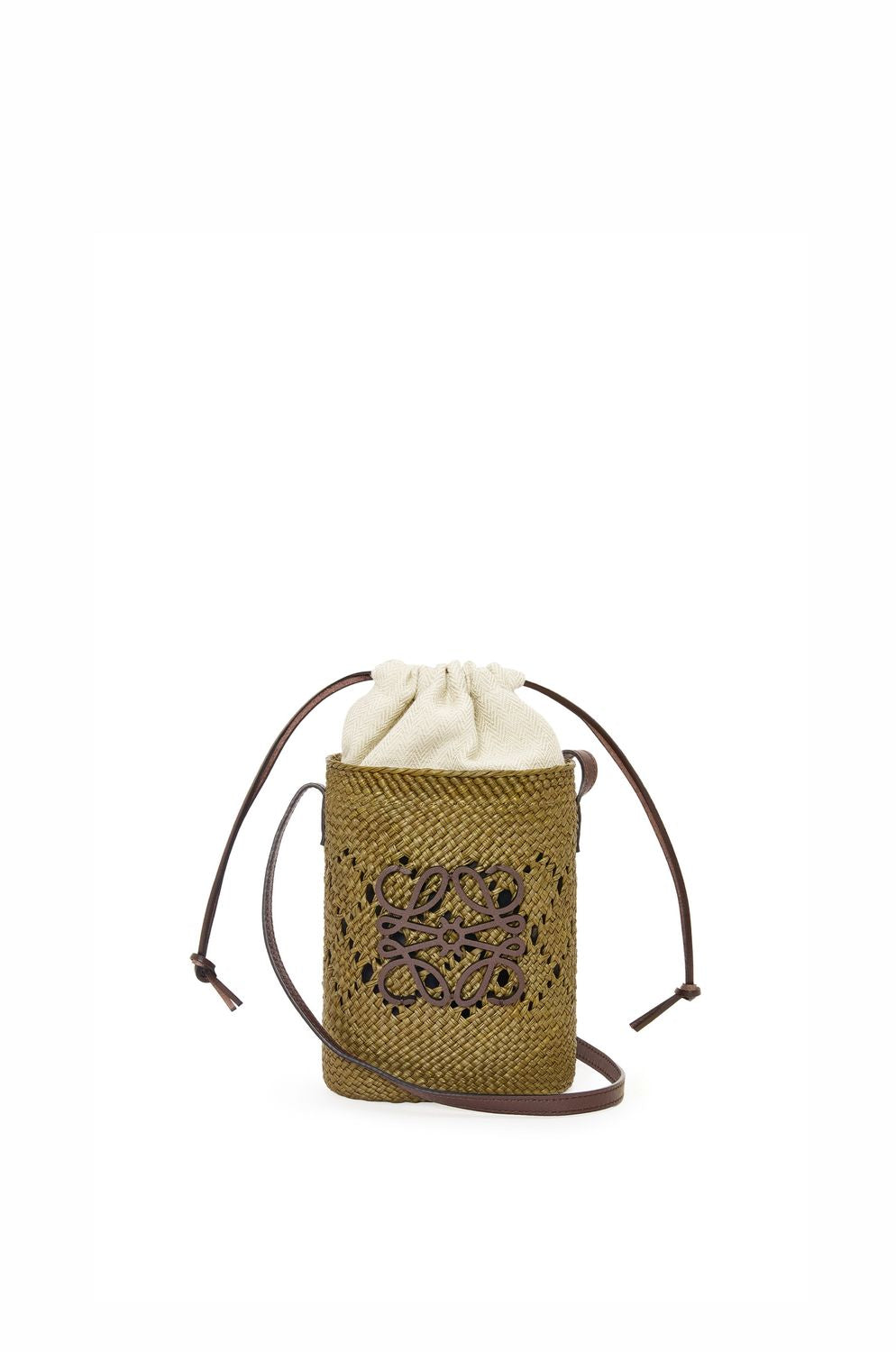 LOEWE Square Pocket Ajouré Crossbody Bag in Olive for Women