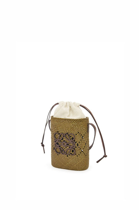 LOEWE Square Pocket Ajouré Crossbody Bag in Olive for Women