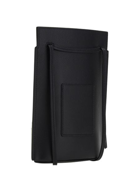 LOEWE Black Leather Dice Pocket Pouch Handbag for Women