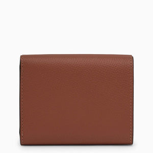 LOEWE Orange Grain Leather Trifold Wallet with Anagram Detail for Women