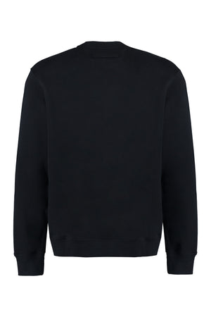 男士黑色圆领棉质运动衫- FW23系列