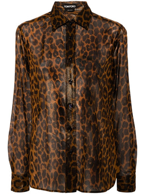 TOM FORD Leopard Print Silk Shirt