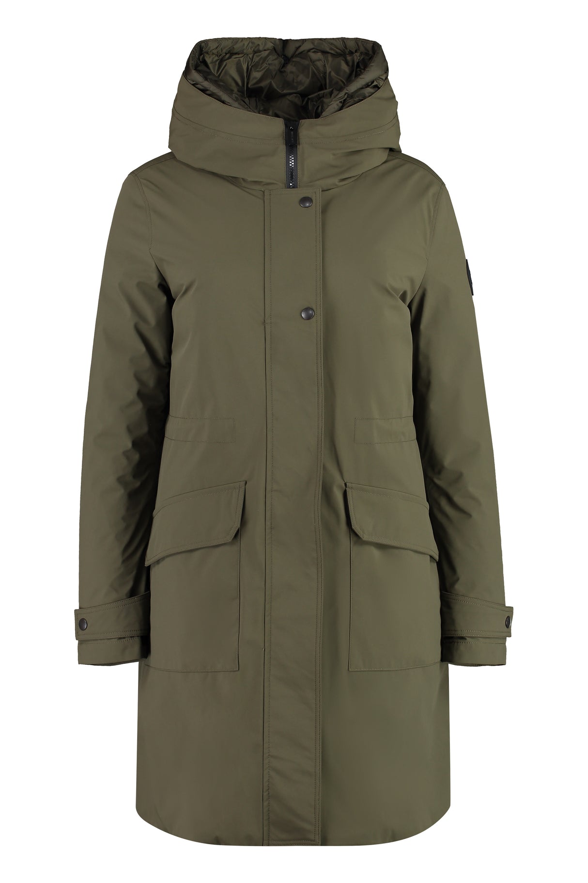 WOOLRICH Green Military Parka Jacket with Removable Down Layer for Women - FW23