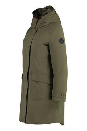 WOOLRICH Green Military Parka Jacket with Removable Down Layer for Women - FW23