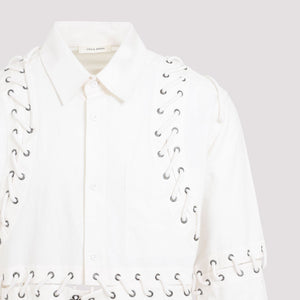 CRAIG GREEN White Deconstructed Laced Shirt for Men