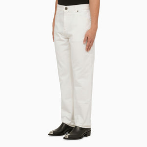 BALMAIN Classic White Cotton Trousers for Men