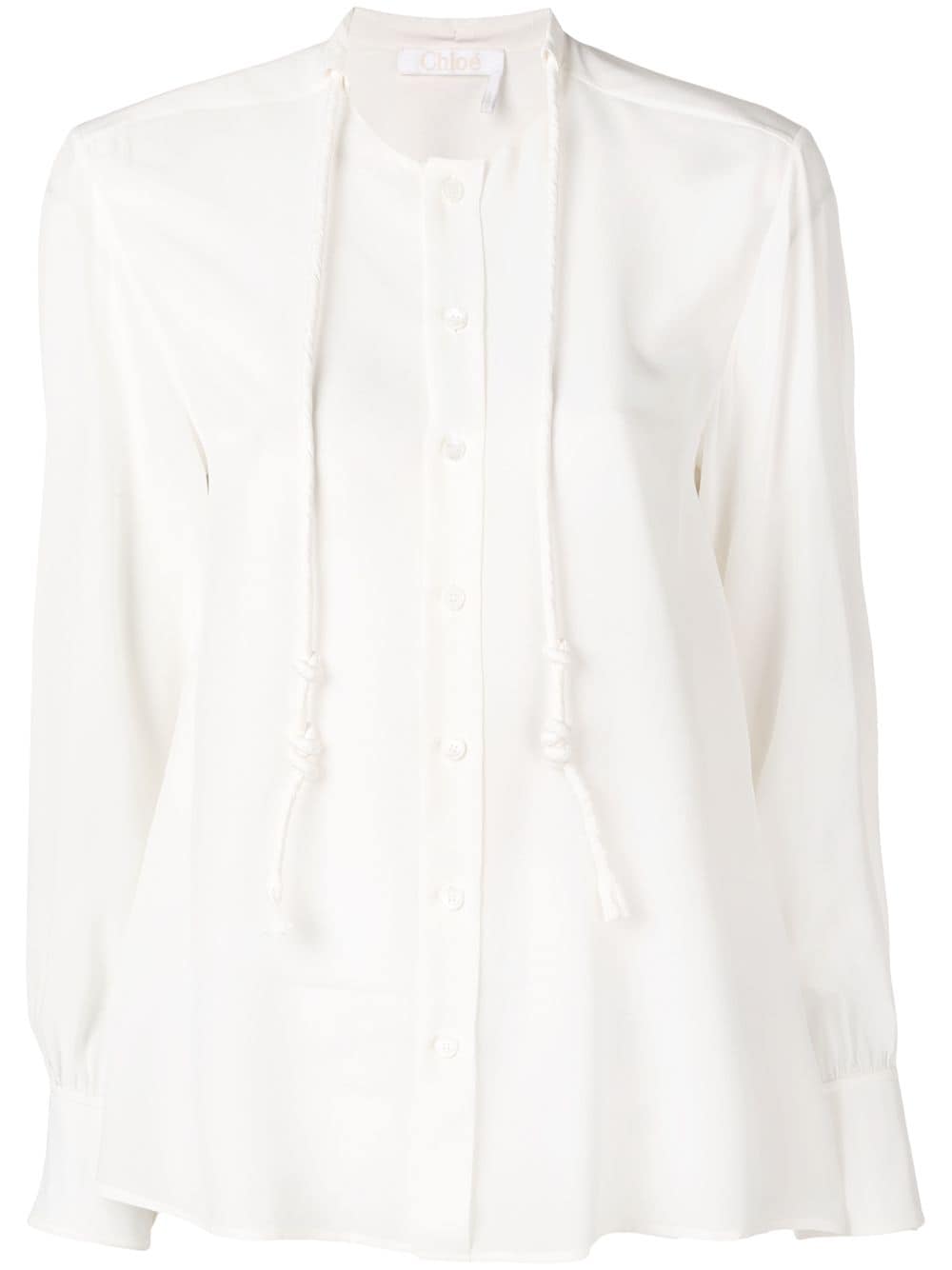 CHLOÉ Elegant Lace Blouse in Iconic Milk for SS19