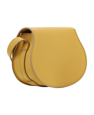 CHLOÉ Gold Honeygold Leather Mini Saddle Crossbody Bag for Women SS24
