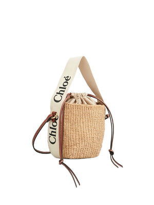 CHLOÉ White Woody Mini Basket Handbag for Women - FW24