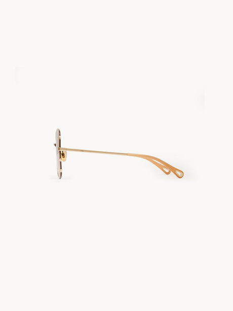 CHLOÉ Gold Brown Sunglasses for Women - SS24 Collection