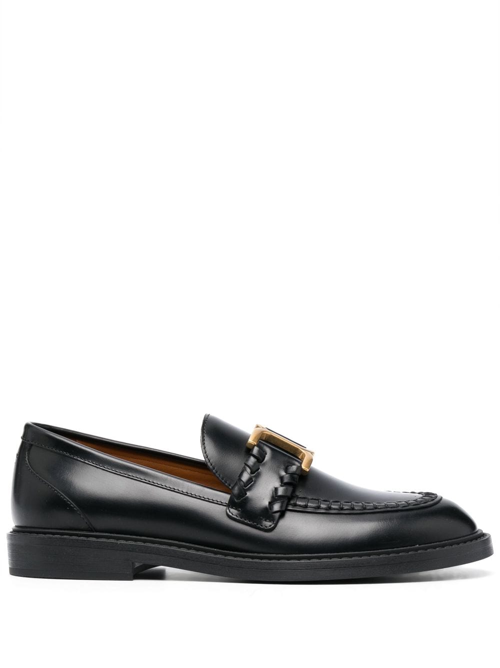 CHLOÉ Black Leather Loafers for Women - Spring/Summer 2024 Collection