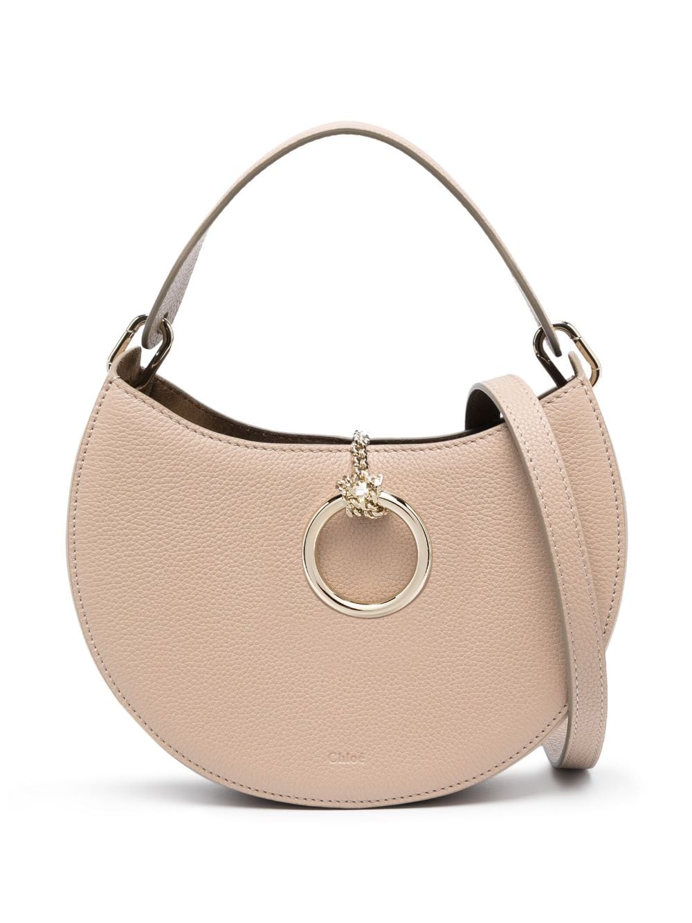 Luxury Tan Leather Crossbody Handbag for Women - ARLENE RING-DETAIL Tote Handbag by CHLOÉ