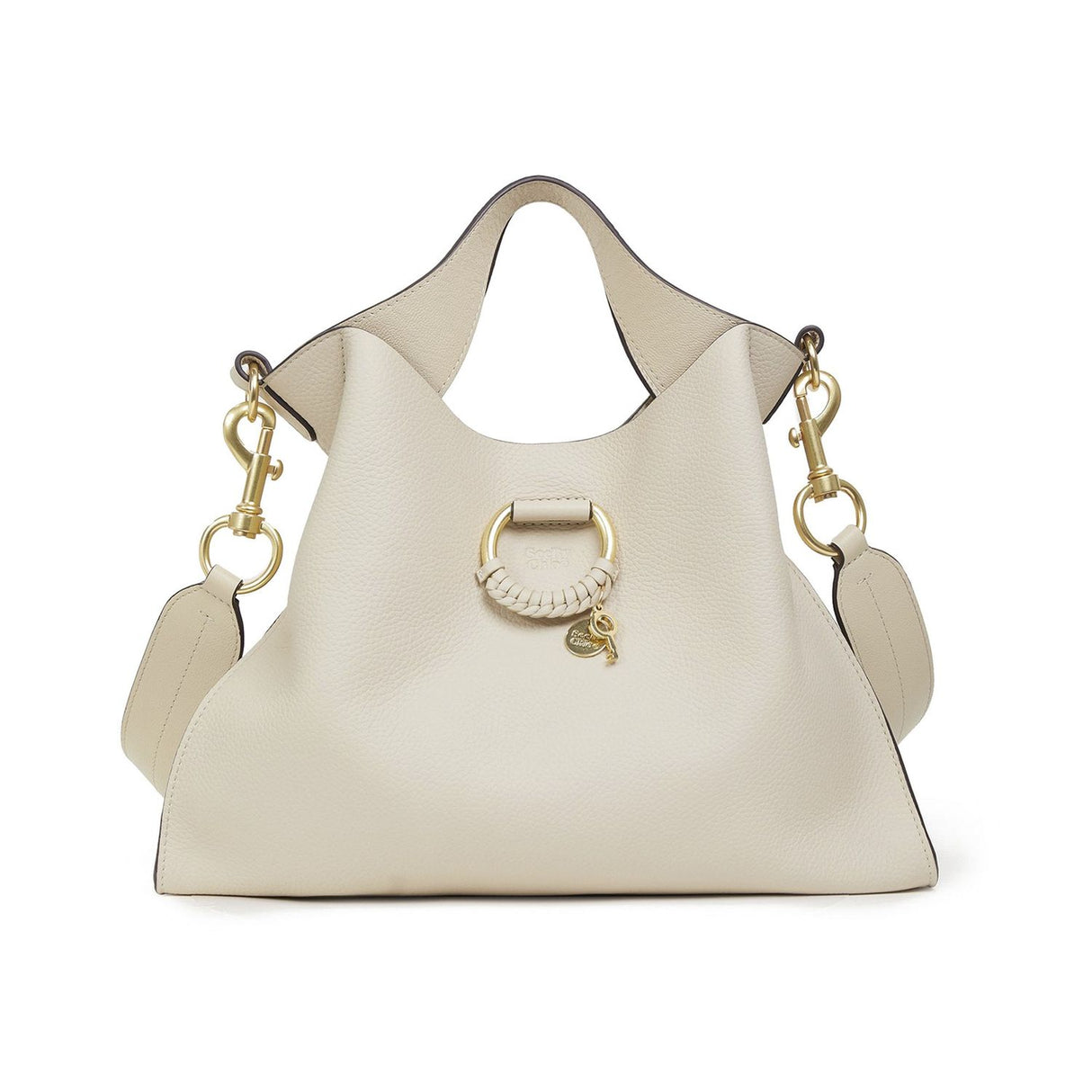SEE BY CHLOÉ Women's Mini Top Handle Crossbody Bag in Cement Beige Leather, FW23