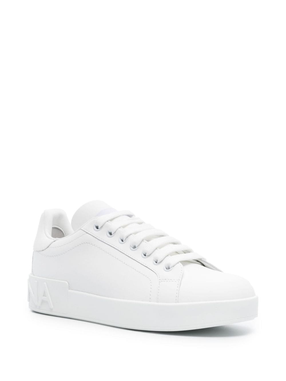 白色皮革Portofino女士运动鞋-SS24系列