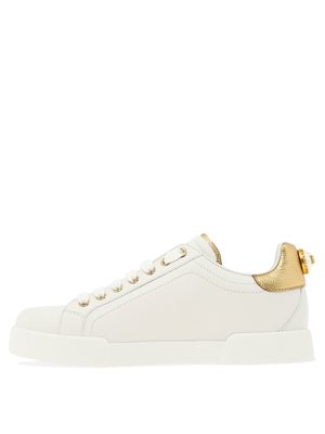 DOLCE & GABBANA Women's White Leather Sneakers