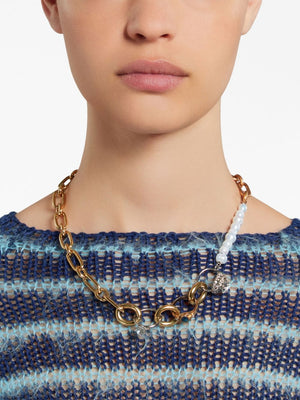 MARNI Nivintgold Collar Necklace with Pearl and Glass Detailing for Women