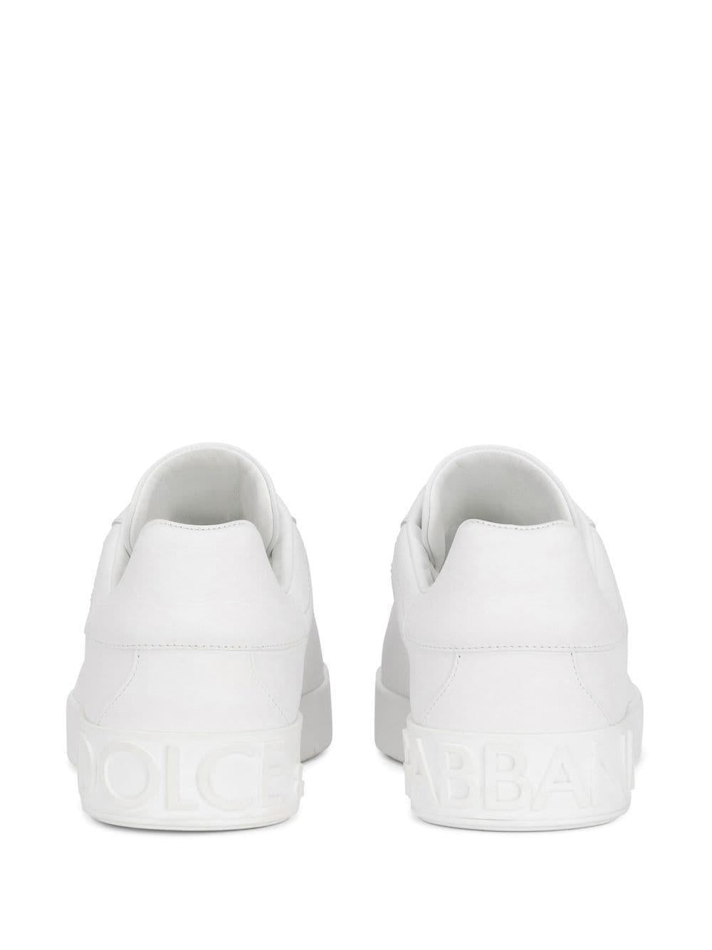 DOLCE & GABBANA Men's Portofino Leather Sneakers - Enhanced with Embossed Logo