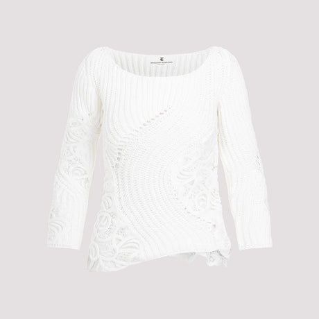 ERMANNO SCERVINO White Cotton Pullover for Women | SS24 Collection