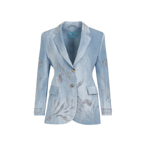 ERMANNO SCERVINO Navy Double-Breasted Blazer for Women - SS24 Collection