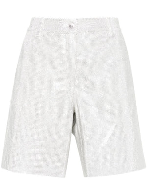 白色钻石点缀棉布女短裤