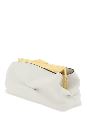 JIMMY CHOO White Leather Diamond Frame Clutch for Women - SS24 Collection