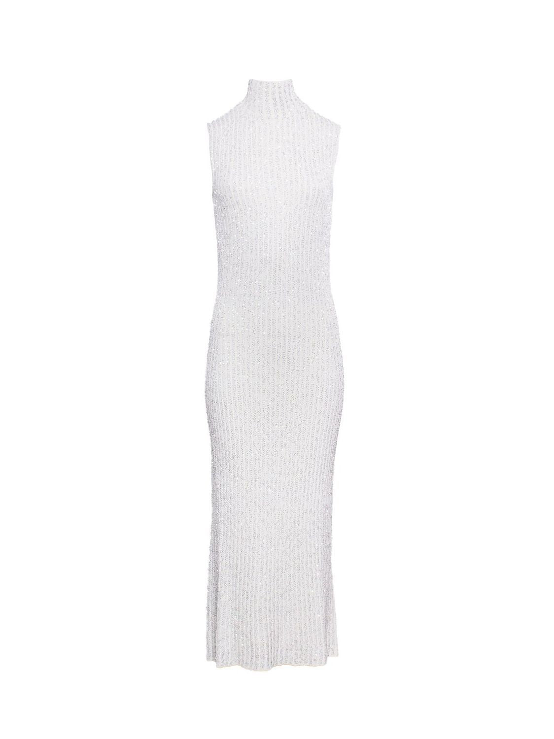 MISSONI Glitter-Detailed Knit Dress - Ankle-Length, High Neck, Sleeveless for Women (FW23)