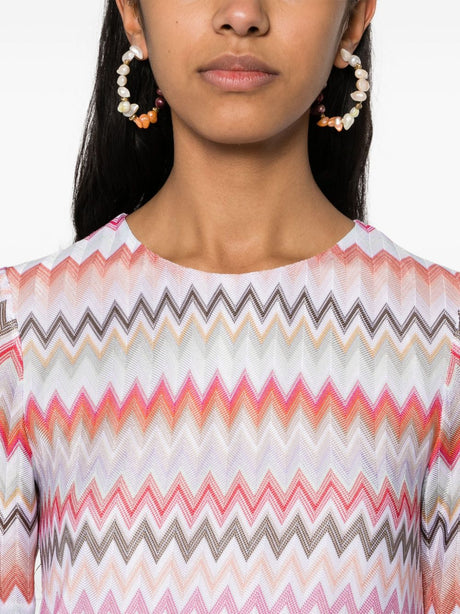 MISSONI Multicolour Chevron Knit Zigzag Short Dress