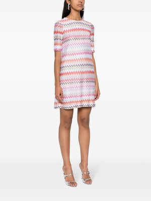 MISSONI Multicolour Chevron Knit Zigzag Short Dress