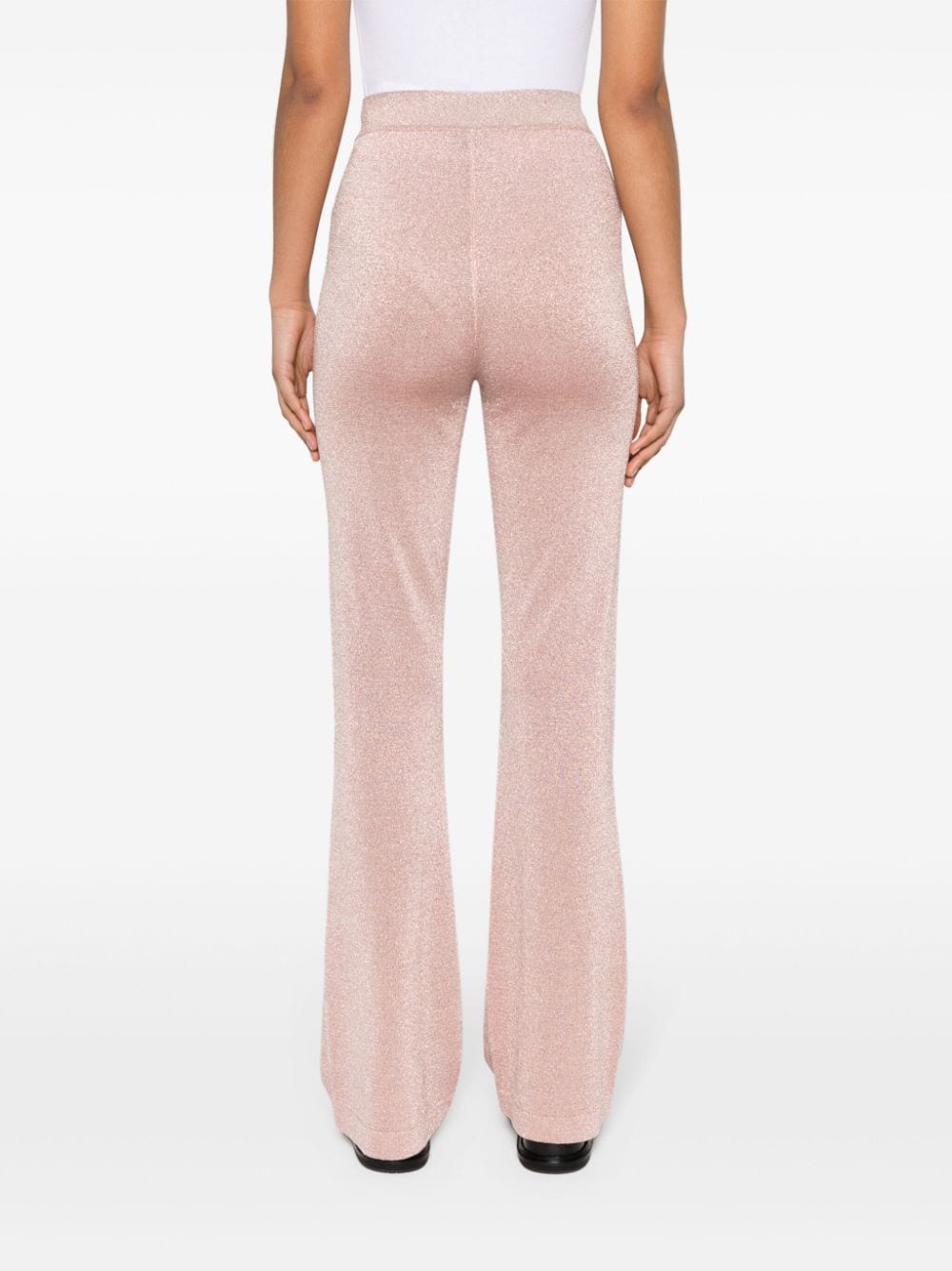 Blush Pink High-Waisted Flared Trousers for Women by Missoni