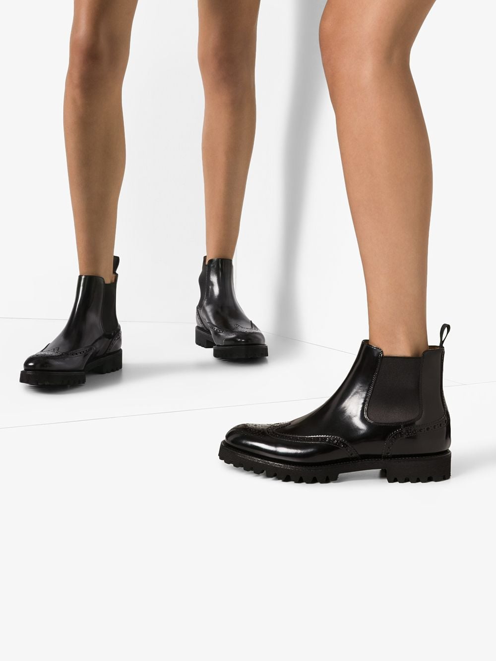 CHURCH'S Timeless Elegance: Black Leather Chelsea Boots for Women