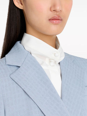 EMPORIO ARMANI Light Blue Single-Breasted Blazer Jacket for Women - SS24