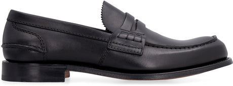男士手工缝制黑色真皮帆布鞋 - SS23