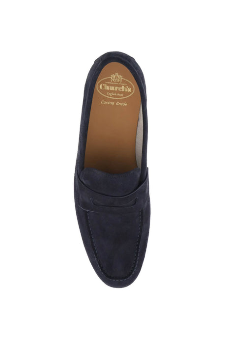 CHURCH'S Men's Blue Suede Loafers for SS24 - Smart and Casual Look