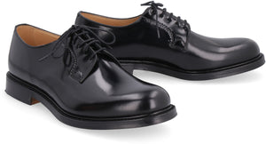 男士黑色正装鞋，手工缝线及皮质鞋带 - 英国尺码