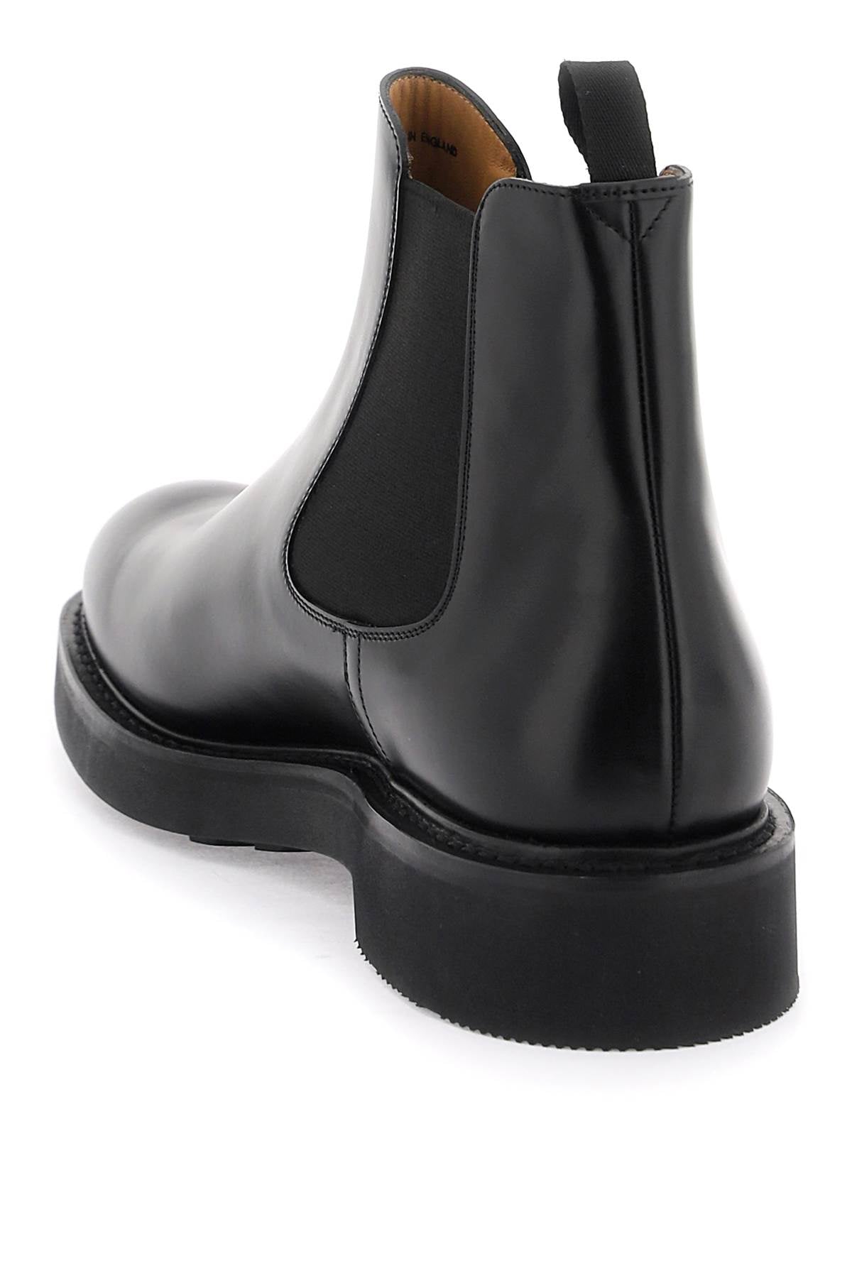 CHURCH'S Semi-Gloss Leather Chelsea Boots for Men in Classic Black