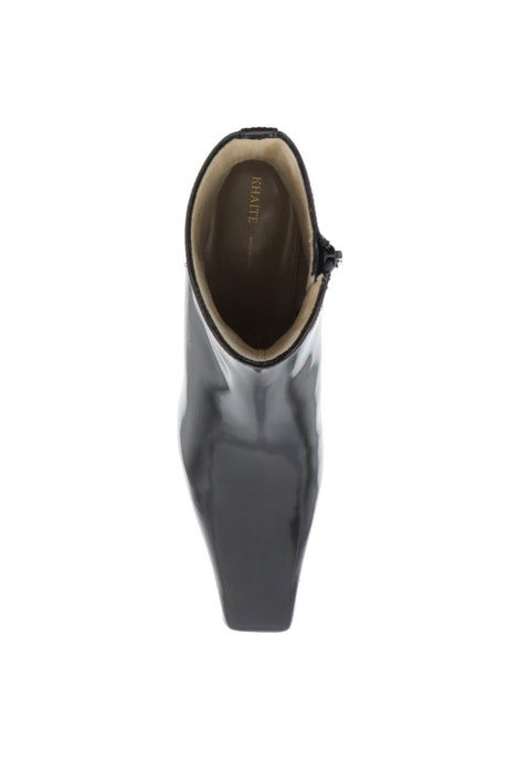 KHAITE Sleek Black Calfskin Ankle Boots for Women