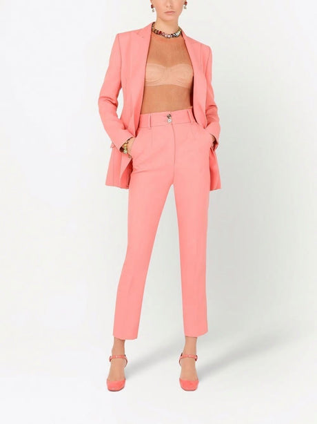 DOLCE & GABBANA Salmon Pink Single-Breasted Two-Button Jacket for Women - SS22