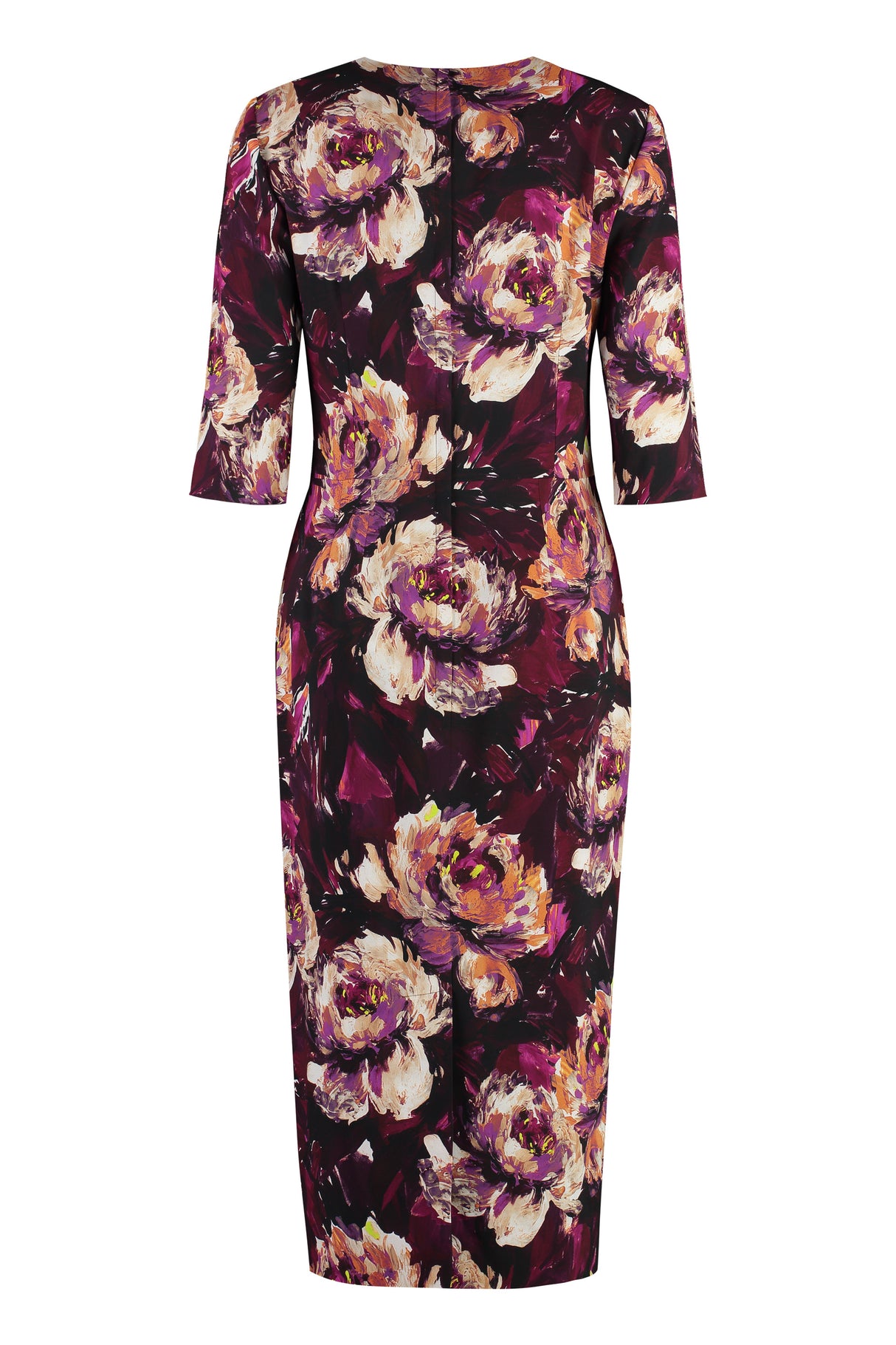 DOLCE & GABBANA Floral and Leopard Printed Cady Dress for Women - SS24