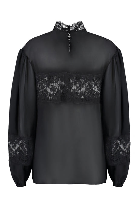 DOLCE & GABBANA Elegant Black Lace and Georgette Blouse for Women
