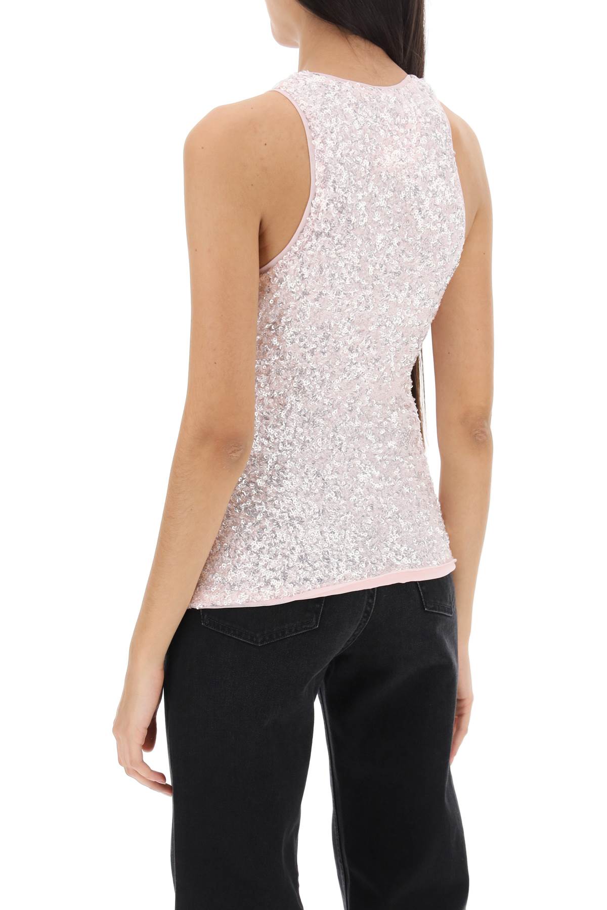 GANNI 3D Sequin Top in Pink and Purple for Women - SS24 Collection