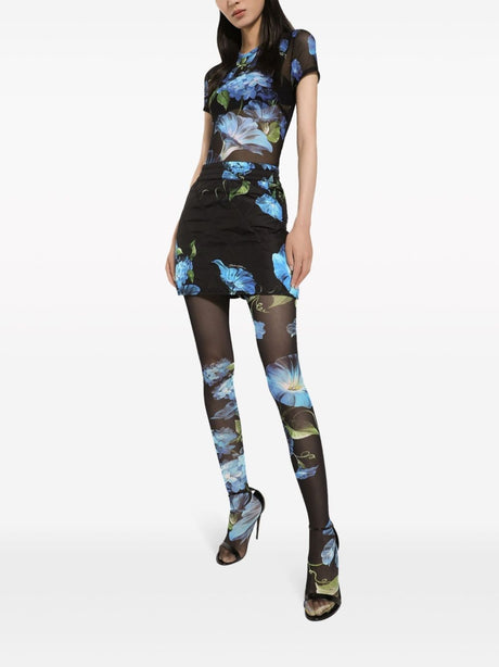 DOLCE & GABBANA Contemporary Floral-Print Sheer Top for Women - Perfect for SS24