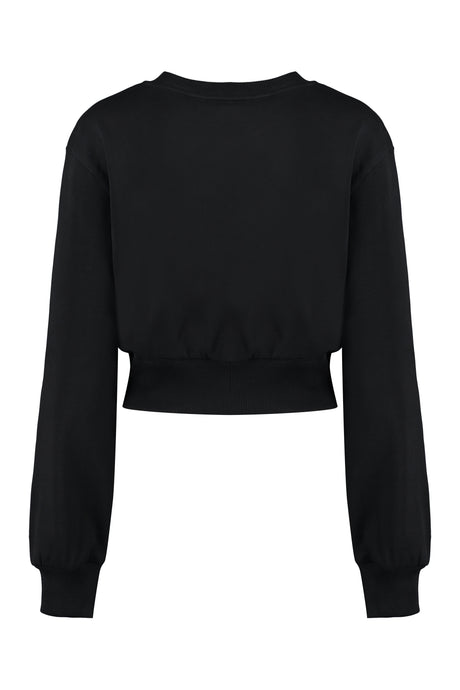 简约黑色棉质卫衣，女款，腰长，FW23