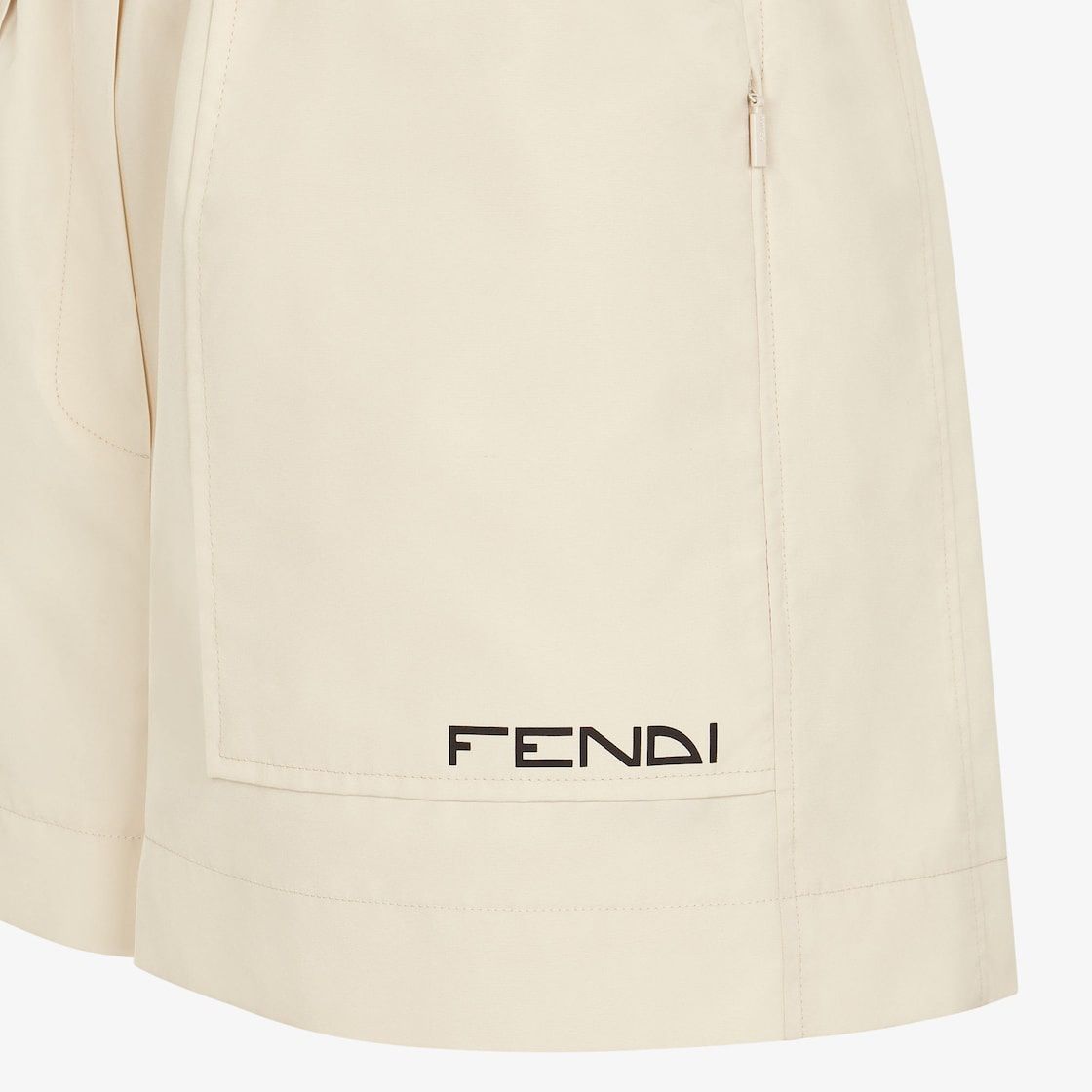 FENDI Feminine Tan Nylon Shorts for the SS24 Season