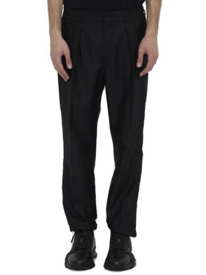 FENDI Fashionable Black Pleated Trousers for Men