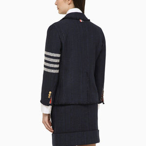 THOM BROWNE Navy Blue Blue Single-Breasted Jacket in Wool Blend for Women