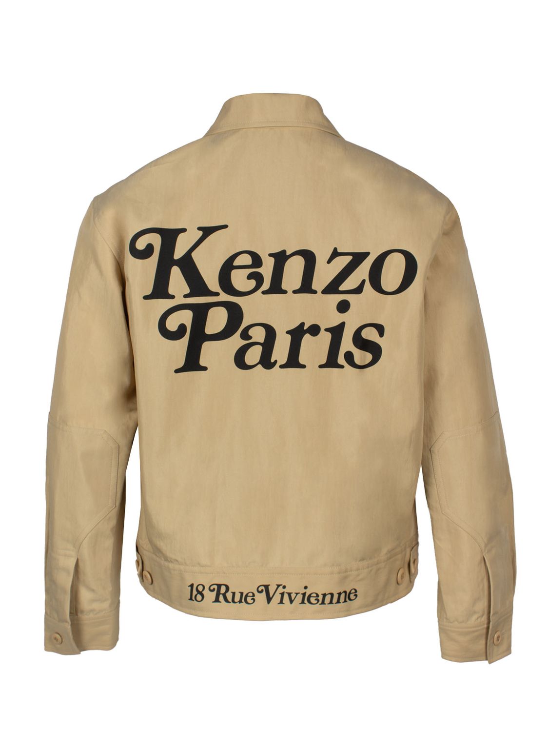 KENZO Men's Beige Logo Cropped Jacket for SS24