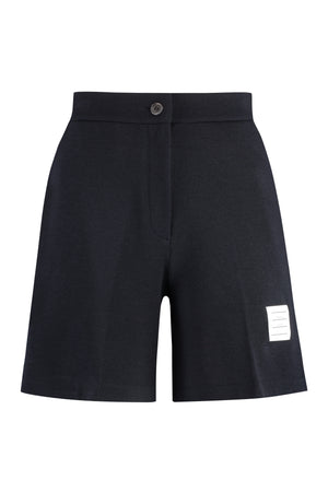 THOM BROWNE High-Waisted Wool Shorts for Women in Blue (SS24)