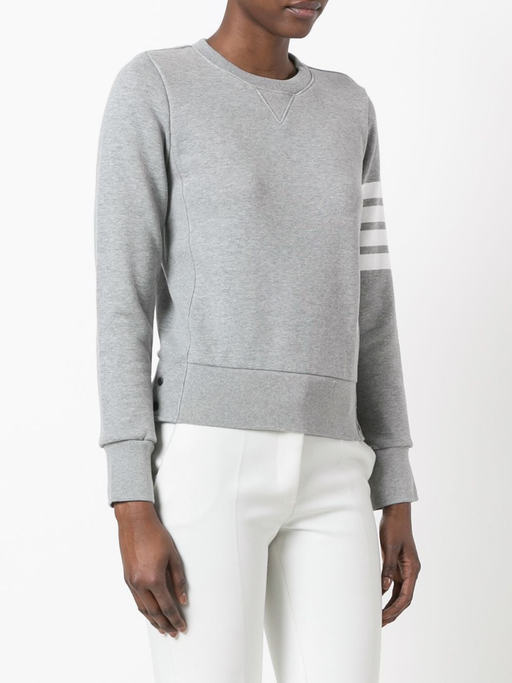 THOM BROWNE Four-Bar Stripe Cotton Sweatshirt for Women from FW23 Collection