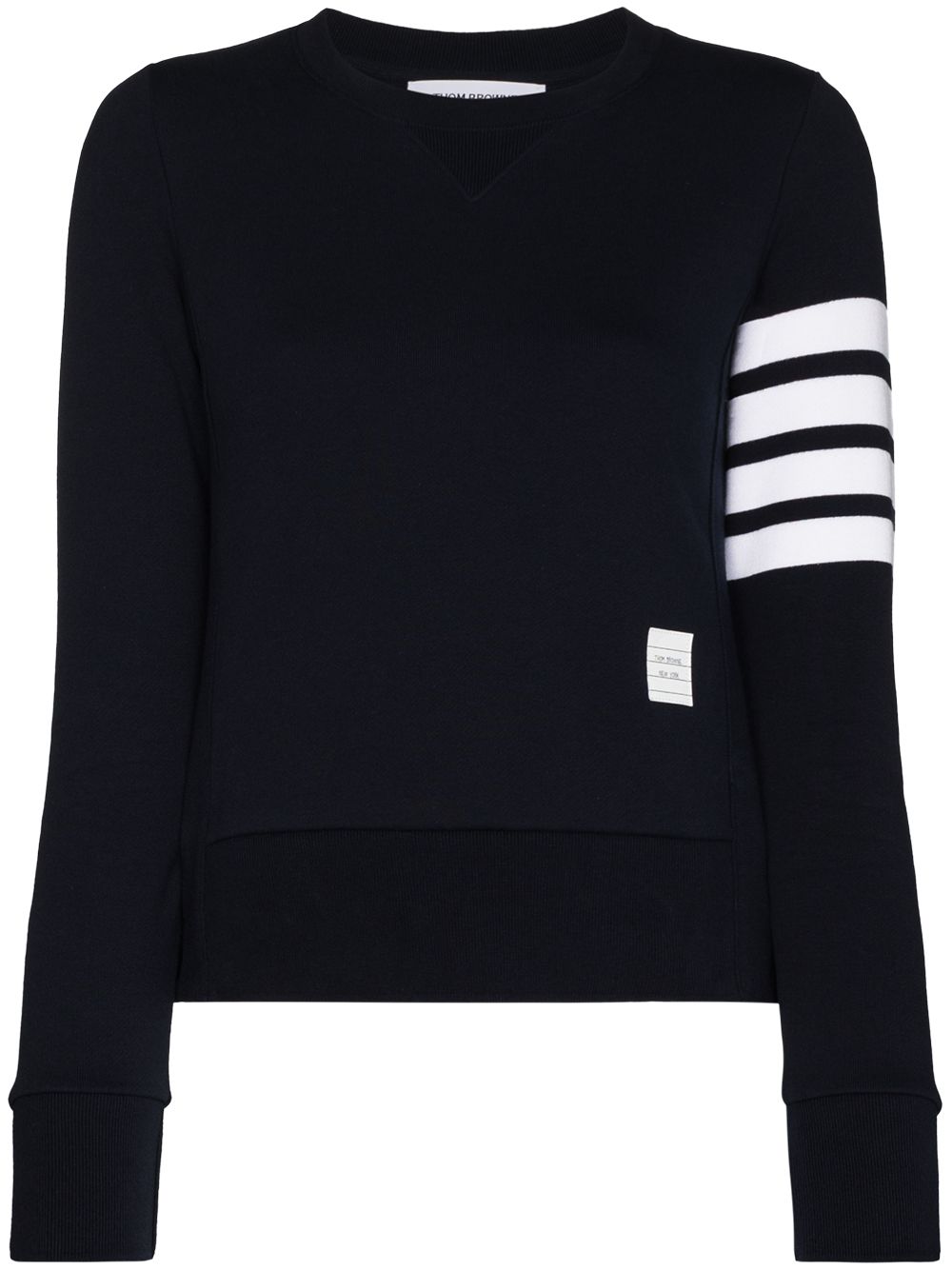 THOM BROWNE Navy Striped Cotton Jumper Sweater for Women